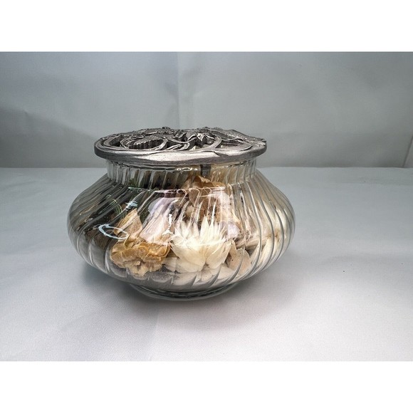 Vintage Rawcliffe Pewter 1989 Decorative‎ Metal Potpourri Dish Birds & Flowers - Picture 3 of 7